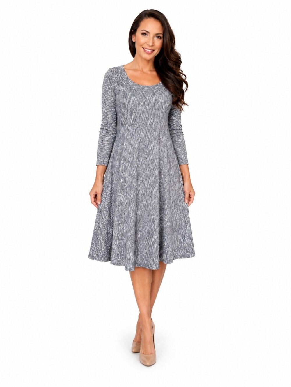 Anthropologie Saturday Sunday Women's Dress Fit Flare Speckled Gray Size M